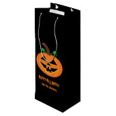 Happy Halloween Pumpkin Gift Bag Wijn Cadeautas (Achterkant Gekanteld)