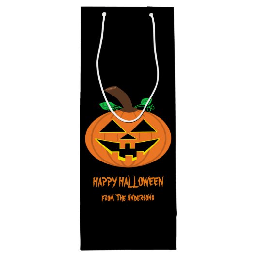 Happy Halloween Pumpkin Gift Bag Wijn Cadeautas (Achterkant)
