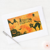 Happy Halloween Pumpkin Jack o Lantern Black Cat Rechthoekige Sticker (Envelop)