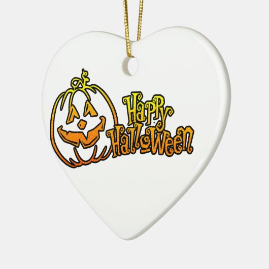 Happy Halloween Pumpkin Jackolantern Keramisch Ornament (Links)