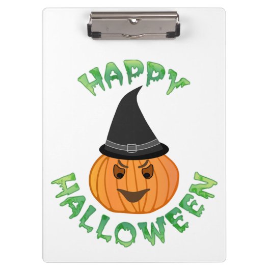 "HAPPY HALLOWEEN" PUMPKIN KLEMBORD (Voorkant)