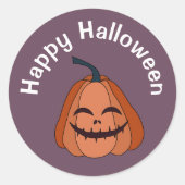 Happy Halloween Pumpkin Label Sticker (Voorkant)