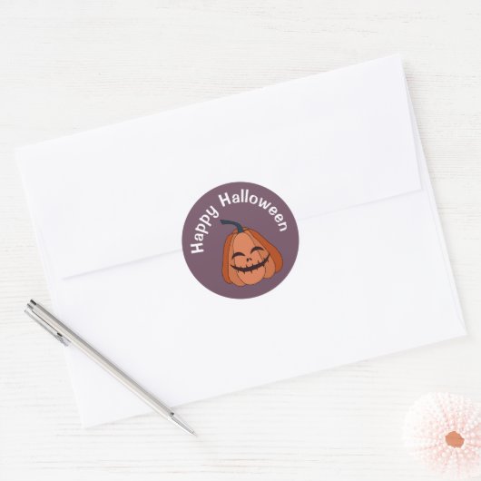 Happy Halloween Pumpkin Label Sticker (Envelop)