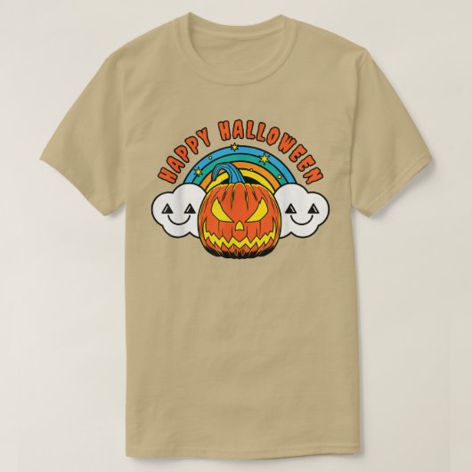 Happy Halloween Pumpkin Lazy Costume Cute Jack O L T-shirt (Design voorkant)