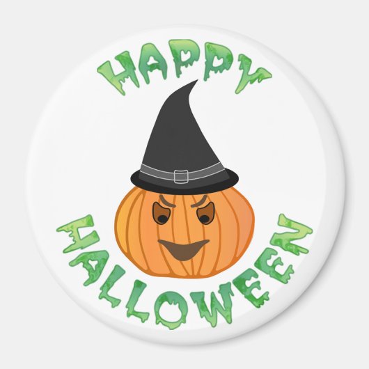 "HAPPY HALLOWEEN" PUMPKIN MAGNEET (Voorkant)