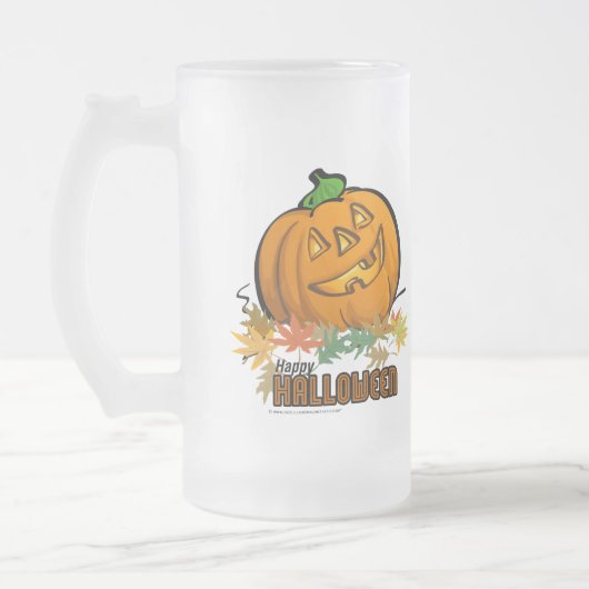 Happy Halloween Pumpkin Matglas Bierpul (Links)