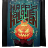 Happy Halloween Pumpkin Monster Douchegordijn (Voorkant)