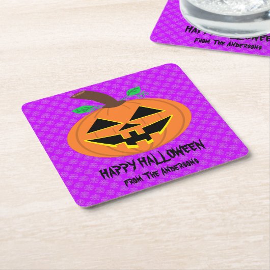 Happy Halloween Pumpkin Onderzetters (Schuin)