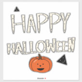 Happy Halloween Pumpkin-ontwerp Sticker (Vel)