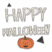 Happy Halloween Pumpkin-ontwerp Sticker (Voorkant)