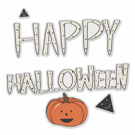 Happy Halloween Pumpkin-ontwerp Sticker (Voorkant)
