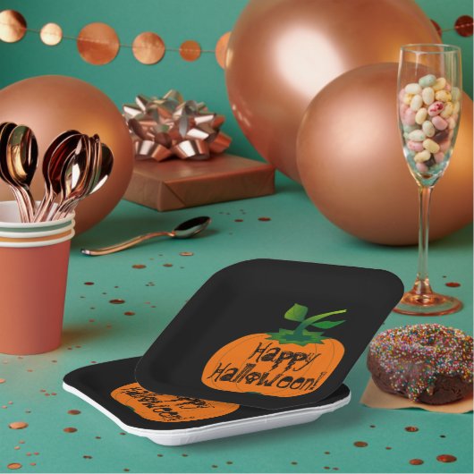 Happy Halloween Pumpkin Papieren Bordje (Multi)