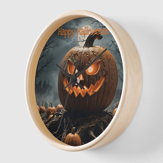 Happy Halloween Pumpkin Patch Wall Clock (Hoek)