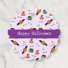 Happy Halloween Pumpkin-patroon aangeslagen Bedankjes Labels