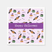 Happy Halloween Pumpkin Pattern Paars Servet (Voorkant)