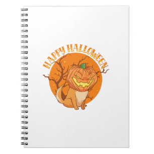 Happy Halloween Pumpkin Pomeranian Dog Animal Love Notitieboek