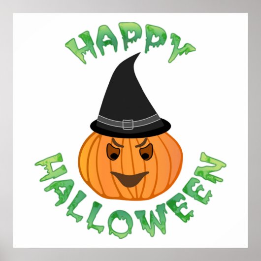 "HAPPY HALLOWEEN" PUMPKIN POSTER (Voorkant)