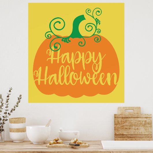 Happy Halloween Pumpkin Poster (Keuken)