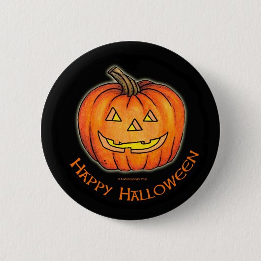 Happy Halloween Pumpkin Ronde Button 5,7 Cm (Voorkant)