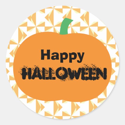 Happy Halloween Pumpkin Ronde Sticker (Voorkant)