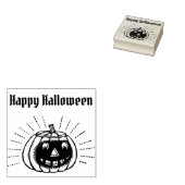 Happy Halloween Pumpkin Rubberstempel (Gestempeld)