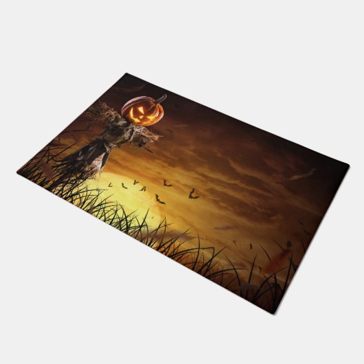 Happy Halloween Pumpkin Scarecrow Deurmat (Schuin)