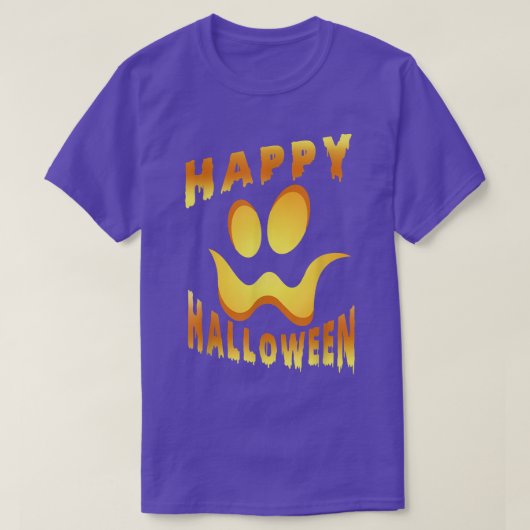 Happy Halloween Pumpkin Scary Face T-shirt (Design voorkant)
