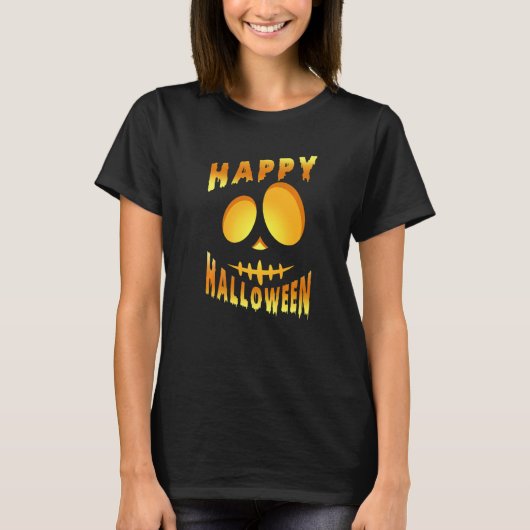 Happy Halloween Pumpkin Scary Face T-shirt (Voorkant)
