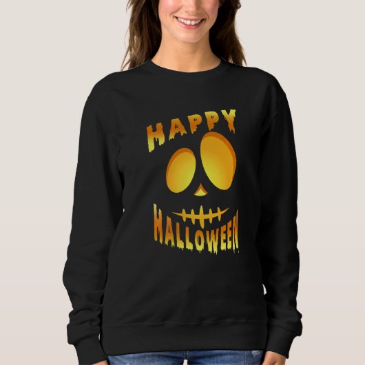 Happy Halloween Pumpkin Scary Face Trui (Voorkant)