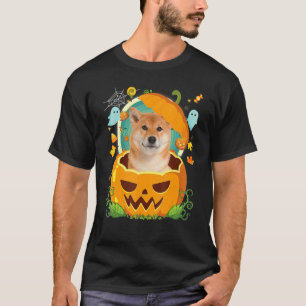 Happy Halloween Pumpkin Shiba Inu Dog Witch Cute H T-shirt