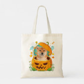 Happy Halloween Pumpkin Shiba Inu Dog Witch Cute H Tote Bag (Achterkant)