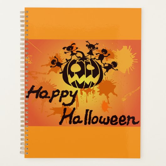 Happy Halloween Pumpkin Silhouette Illustration Planner (Voorkant)