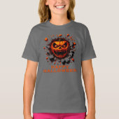 Happy Halloween Pumpkin Smashing Through T-Shirt (Voorkant)