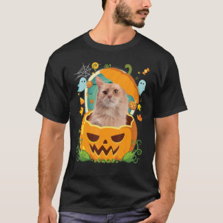 Happy Halloween Pumpkin Somali Cat Witch Cute Pet T-shirt