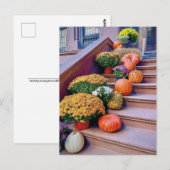 Happy Halloween Pumpkin Stairs New York Briefkaart (Voorkant / Achterkant)