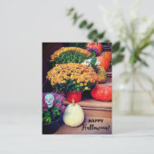 Happy Halloween Pumpkin Stairs New York Briefkaart (Staand voorkant)