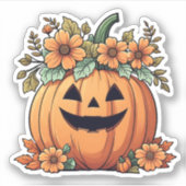 Happy Halloween Pumpkin Sticker (Voorkant)