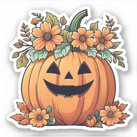 Happy Halloween Pumpkin Sticker (Voorkant)
