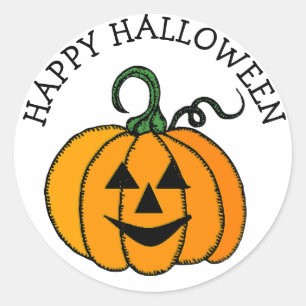 Happy Halloween Pumpkin Stickers