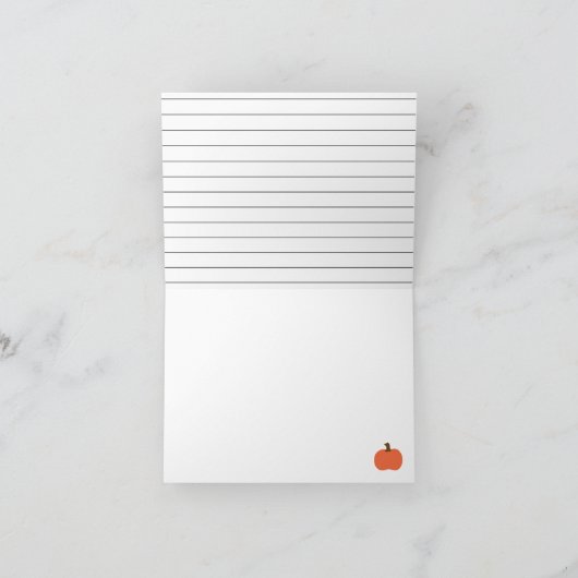 Happy Halloween Pumpkin & Stripes Kaart (Binnen)