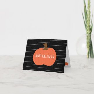 Happy Halloween Pumpkin & Stripes Kaart