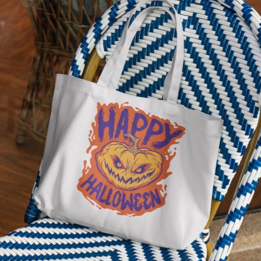 Happy Halloween Pumpkin Tote Bag