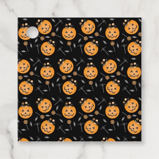 Happy Halloween Pumpkin Trick or treat Bucket Bedankjes Labels (Voorkant)