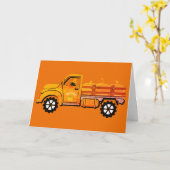 Happy Halloween Pumpkin Truck Kaart (Gele Bloem)