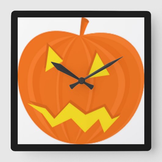 "HAPPY HALLOWEEN" PUMPKIN VIERKANTE KLOK (Voorkant)