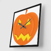 "HAPPY HALLOWEEN" PUMPKIN VIERKANTE KLOK (Hoek)