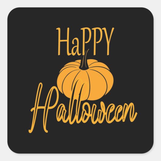 Happy Halloween Pumpkin Vierkante Sticker (Voorkant)