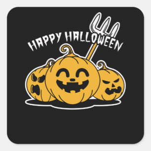Happy Halloween Pumpkin Vierkante Sticker
