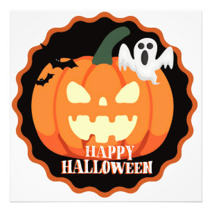 Happy Halloween Pumpkin Wall ART Foto Afdruk
