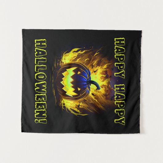 Happy Halloween Pumpkin Wandkleed (Voorkant (horizontaal))